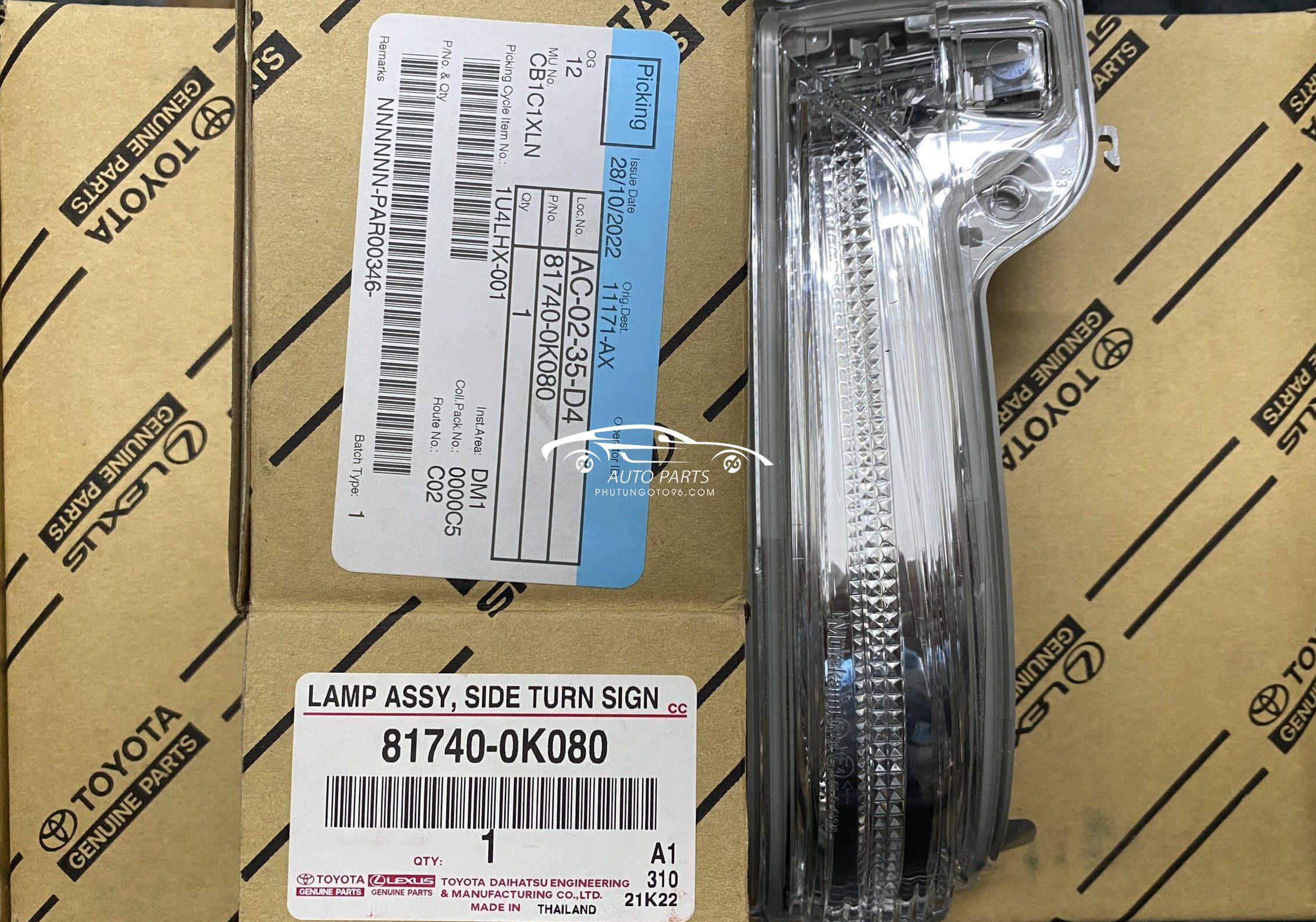 81740-0K080 Đèn xi nhan gương Fortuner - Innova - Hilux 2017 LH